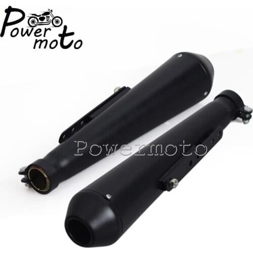 1 Pairs Black Motorcycle Universal 1-5/8" 1-1/2" 1-7/16" Tapered Slip-On Exhaust Muffler Silencer Pipe For Harley Bobber Chopper