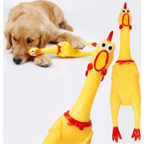 Screaming Chicken Pet Sound Squeeze Squeaky Toy Cat Chew Molar Safety Rubber Interactive Christmas Gift Dog Puzzle New Year Toys