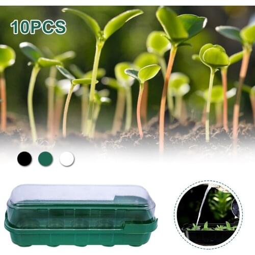10 Pack Seedling Tray Seed Starter Tray with Dome and Base 10 Cells For Gardening Supplies