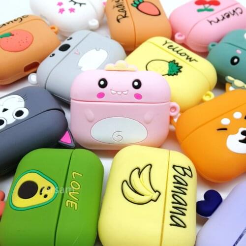 Cute For AirPods Pro Case 3D Cartoon Silicone Case Cover For AirPods Pro Protective Earphone Charging Box Cover