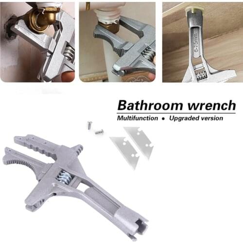 Multifunctional Sanitary Wrench with Blades for Bathroom Kitchen Repairing Short Handle Lightweight Design Home Tools