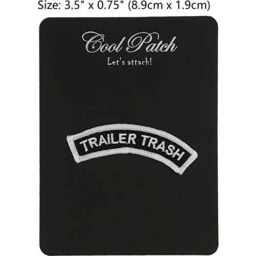 Trailer Trash Tab Music Band Embroidered Iron On Patch Tshirt TRANSFER MOTIF APPLIQUE Rock Punk Badge Jacket Shirt Pants Hats