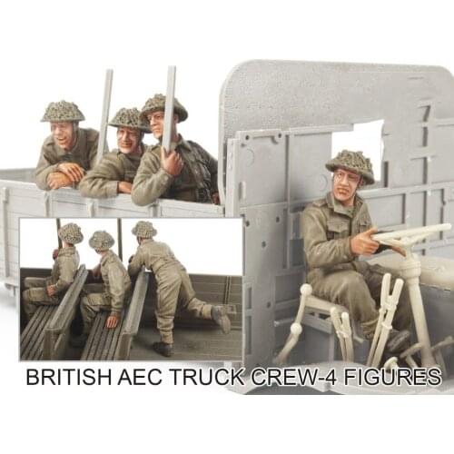 Unpainted Kit 1/35 British AEC Truck Crew - 4 figures Uncolor Resin Figure miniature garage kit