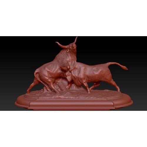 New 3D model relief stl format for CNC Circular engravure bull fighting STL