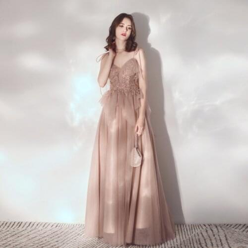 New arrival prom party dresses vestido de noiva sereia gown robe de soiree evening tulle soft lace V-neck spaghetti strap