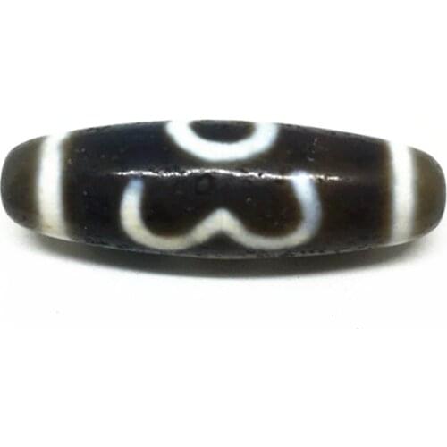New Arrival Old Black Color Natural Agate Amulet 12mm*38mm Tibetan Dzi Beads Loosing Beads for Bracelet and Necklace Making