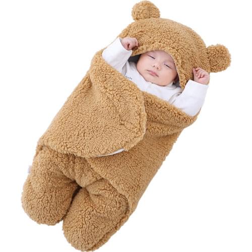 Spring Autumn Winter Solid Unisex Baby Blanket Cartoon Polyester Fiber Quilted Infant Wrap 3-9 Month Outfit Newborn Sleeping Bag