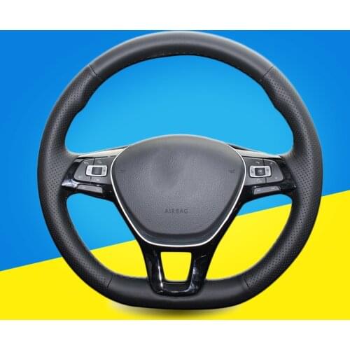 Car Braid On The Steering Wheel Cover for Volkswagen VW Golf 7 Mk7 New Polo 2014 2015 2016 2017 Jetta Passat B8 Tiguan Sharan