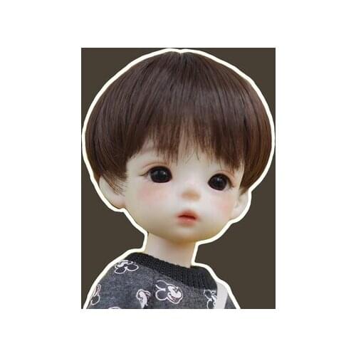 BJD doll wig 1-3 1-4 1-6 size high temperature silk dark brown boy wig fake hair short hair doll accessories