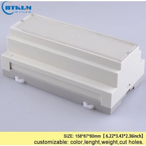 Plastic din rail enclosure abs boxes for electronic projects circuit housing junction box 158*87*60mm