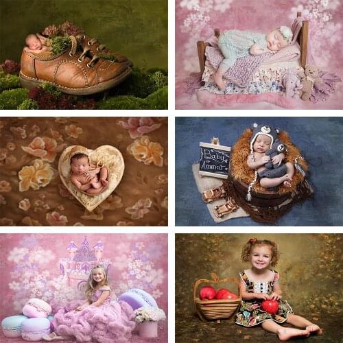 Newborn Baby Professional Photographic Background Hand-painted Oil Painting Flower Children Portrait Backdrop Photo Studio Props