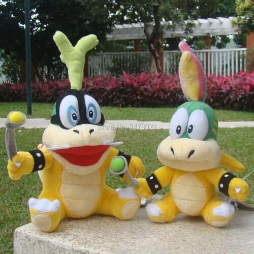 Twins Bowser Koopalings Iggy & Lemmy Koopa Super Bros Plush Toys Son Stuffed Animal Doll Baby Toy