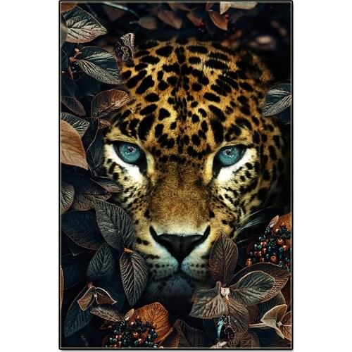 Lion Tiger Elephant Elk Orangutan Animal Flower Printed 11CT Cross Stitch Patterns Embroidery DMC Threads Hobby work Decor