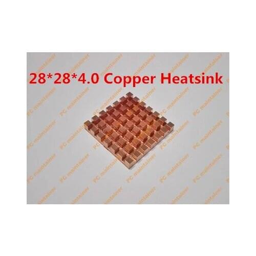 Free Ship Pure Copper Groove Video Memory Card MOS Radiator Router fiber optic modem Notebook radiator 28*28*4.0 Copper Heatsink
