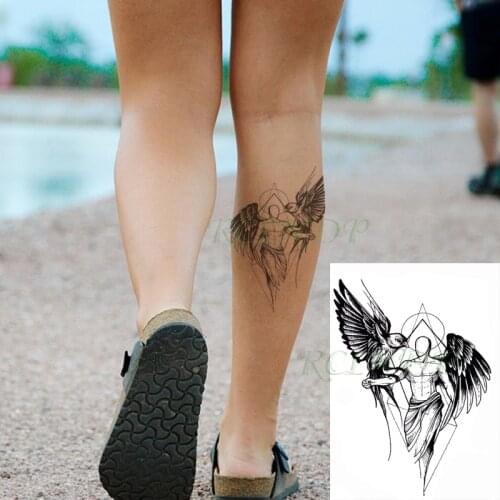 Waterproof Temporary Tattoo Sticker Bird Angle Eagle Wing Man Fake Tatto Flash Tatoo Small Body Art for Kids Men Women