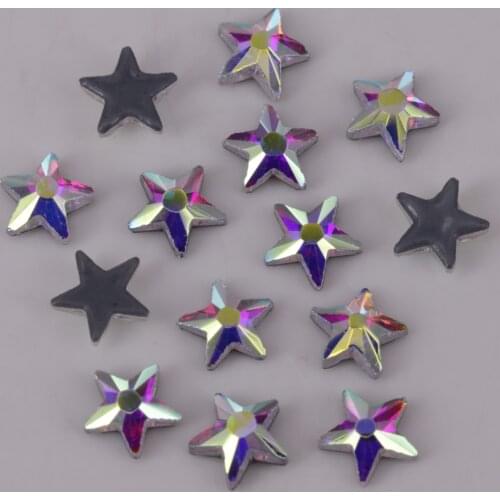 High Quality 5mm Crystal AB Star Flat Back Hotfix Rhinestones / Iron On Flat Back Crystals