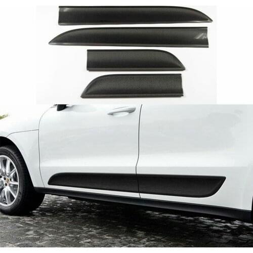 Car Door Protection For Porsche Macan Carbon Fiber Door Plate Cover Body Kit trim Add On style 2014 2015 2016 2017 2018 2020