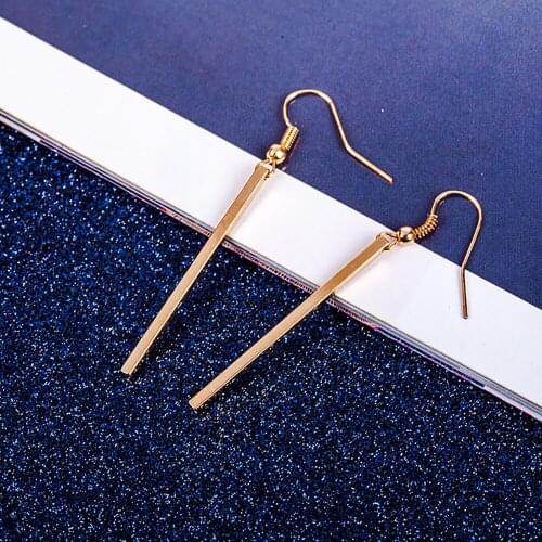 Elegant Cube Long Earrings Personality Simple Rectangular Geometric Earrings for Women Gold Silver Color Wedding Jewelry