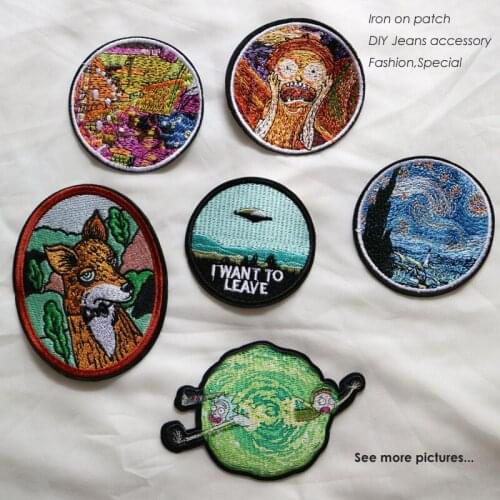 1pc Iron on Patches for Clothes Jean Jackets Embroidery Patch Stripes Stickers Clothing Applique Decoration Fabrics Badge