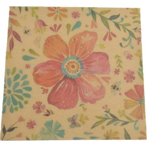 200PCS 10x10cm &13x13cm Pudding Bottle Sealing paper flower Mini Square kraft package paper gift paper