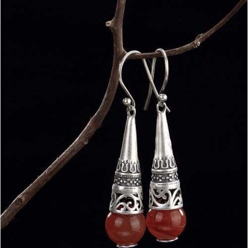 2018 New Real Earings Fashion Jewelry One Deer S925 Pure Natural Antique Hollowed Up High-end Ladies Earrings Jewelry Wholesale