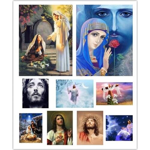 5D DIY Diamond Painting Full Diamond Religious Jesus Diamond Cross Stitch Modern Home Decoration Resin Rhinestone Embroidery Art