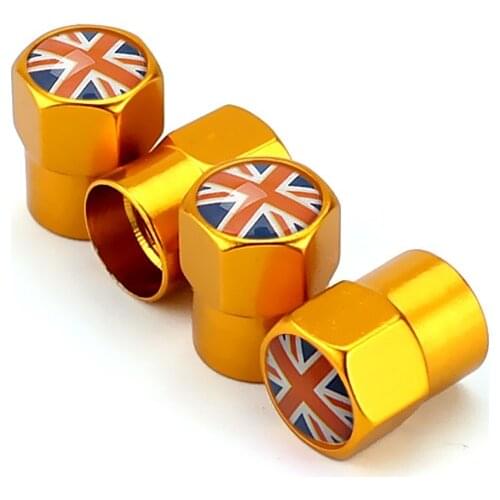 Car Styling Wheel Tire Valve Caps Airtight Cover For England UK Flag Logo Mitsubishi Outlander Volvo V40 Ford Focus Mk3 Vw T4 T5