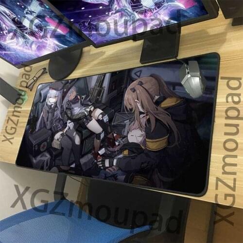 XGZ animation big mouse pad spaceship gunner custom game player mouse pad exquisite black seam girl front line computer desk mat
