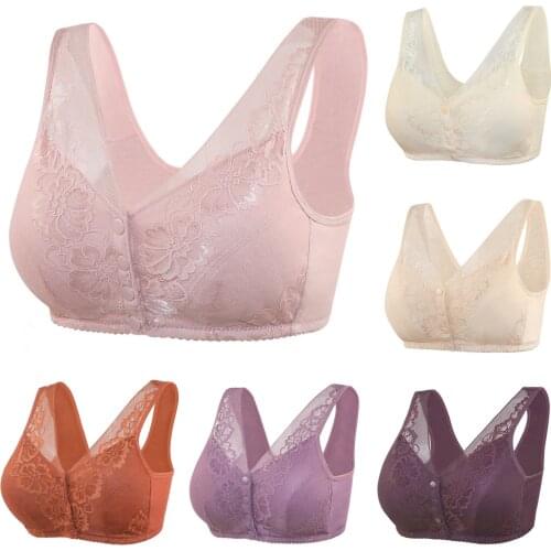 Womens Adjustable Sports Front Closure Extra-Elastic Breathable Lace Trim Bra Female Clothes Intimates Fashion Top Brassiere