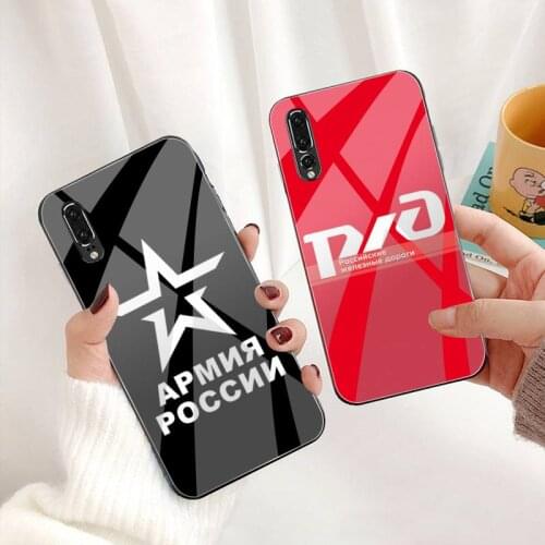 Russia Letter Phone Case Tempered Glass For Huawei P30 P20 P10 lite honor 7A 8X 9 10 mate 20 Pro