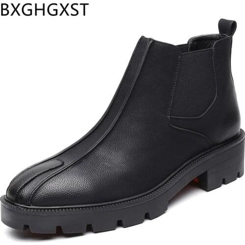 Black chelsea boots men office shoes Coiffeur brand italian shoes mens dress boots 2020 designer shoes men boots genuine leather