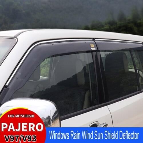 For Mitsubishi Pajero Window Visor v97v93 Side Window Deflectors Shield Window Visor Sun Rain Accesorios Para Auto