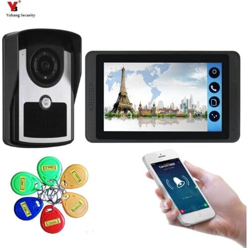 7"Wired /Wireless Wifi Video Door Phone Doorbell Intercom System with RFID IR-CUT HD 1000TVL Wired CCD Camera Night Vision