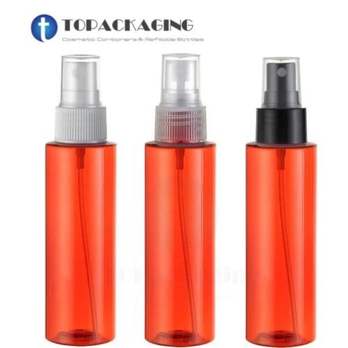 30PCS*100ML Spray Pump Bottle Red Plastic Cosmetic Container Empty Perfume Sample Parfum Refillable Packing Fine Mist Atomizer
