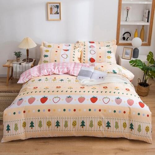 Classic Bohemia Bedding Set Quilt Cover Pillowcase Duvet Cover Sets King Queen Double Single Lovely Strawberry Design Bed Linen