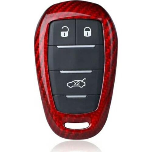 Red Carbon fiber Car Key shell cover Fit For Giulia