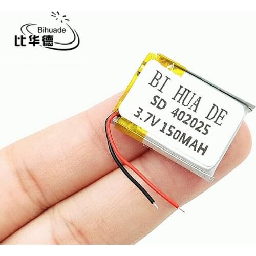 Li-Po 3.7V 150mAh 402025 Lithium Polymer Li-Po li ion Rechargeable Battery cells For Mp3 MP4 MP5 GPS