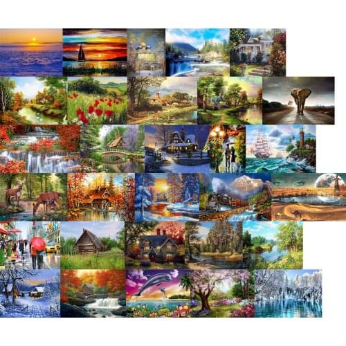 R16391 landscape snow tree cross stitch kit people 18ct 14ct 11ct count canvas stitches embroidery DIY handmade needlework