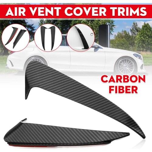 Pair Rear Bumper Spoiler Air Vent Cover ABS Carbon Fiber Canard Air Vent Cover Trim For Mercedes-Benz C-Class W205 2010-2018