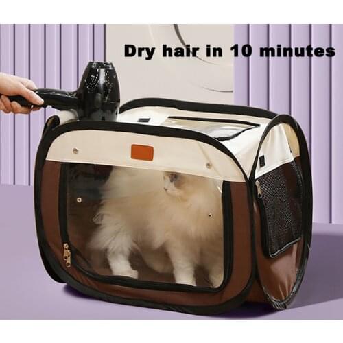 Pet Drying Box Cat Dog Bathing Grooming House Folding Dogs Hair Dryer Blow Box Foldable Portable Pet Cage Tent Bag Puppy Cage