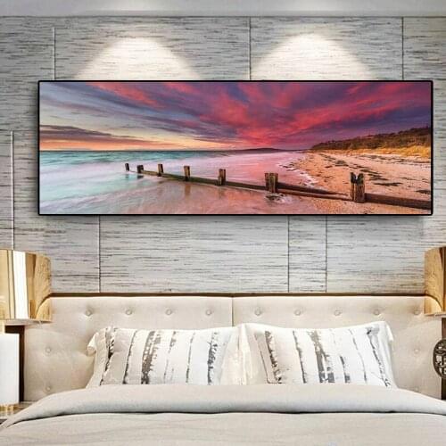 Full Square Round Drill Diamond Painting 5D Beach Landscape Diamond Embroidery Cross Stitch Home Decoration
