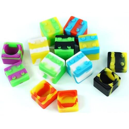 30pcs 9ml portable square shape silicone container box silicone concentrate container jars for cigarette cream oil wax jar