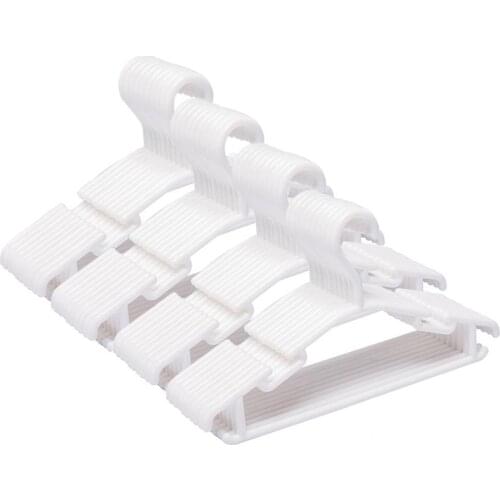 10pcs/set Durable Children Hangers Non-slip Coat Trousers Baby Clothes Rack White Plastic Hanging Clothes Hanger for Kids