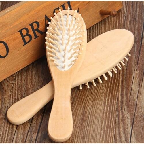1 Pcs Solid wood comb Anti-hair Loss Massager Comb Simple Portable Wooden Bamboo Styling Brush For Womens And Mens Hair Care