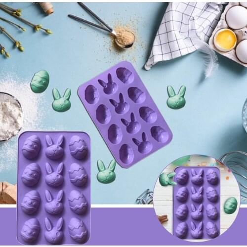 Easter Bunny Silicone Cake Mold Eggs Chocolate Cake Soap Mold Baking Ice Tray Mould Cake Decorating Tools Kitchen Pastry Tool