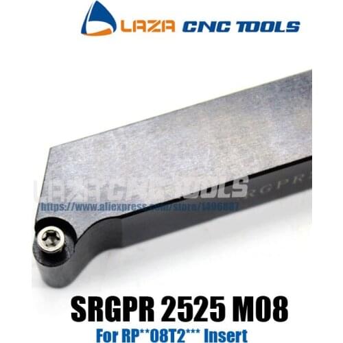 SRGPR2525M08 SRGPL2525M08 Indexable External turning tool holder,arc-shaped Insert RPMT08T2 tool holder,SRGPR/L Lathe toolholder