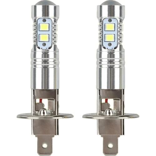 2pcs 1800LM H1 LED Fog Light Bulbs 6000K High Power 100W Daylight Driving Light