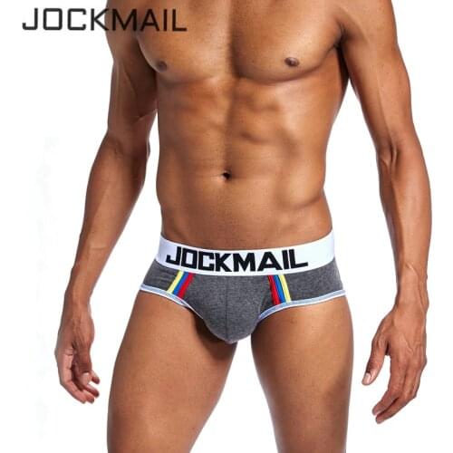 JOCKMAIL Brand Sexy Men Underwear Briefs U convex Big Penis Pouch Design Wonderjock Men Cotton Briefs gay underwear push up