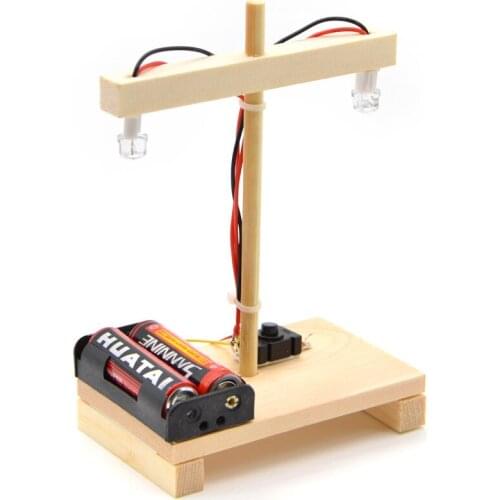 Double head street lamp science and technology small production diy street lamp science experiment toy small invention