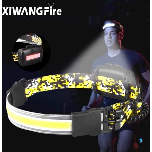 COB Portable Headlight Waterproof Headlight Running Light Built-in Lithium Battery USB Rechargeable 210 Degree Floodlighting